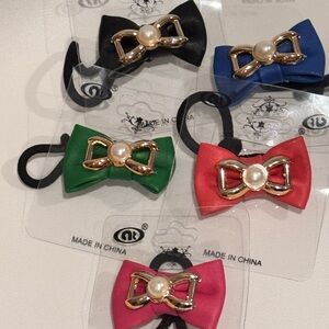 Colorful Bow Hair Ties Set